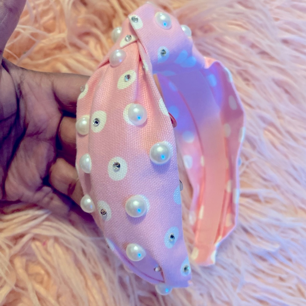 COPY - Blinged out headband-pearls and crystals. Comfortable! NEW